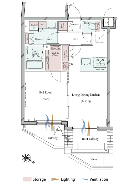 L type 1LDK+WIC