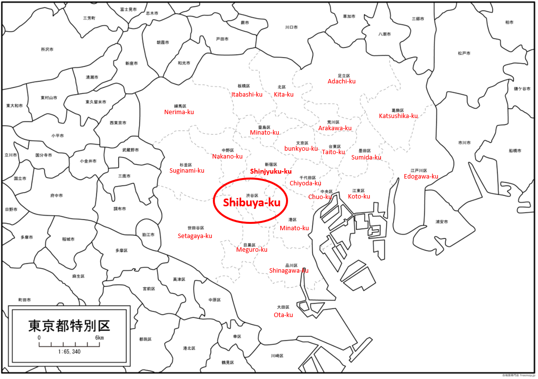 CC渋谷笹塚PV物件紹介_英文白地図