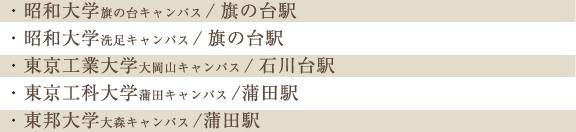 多くの大学が集積する、東急池上線沿線