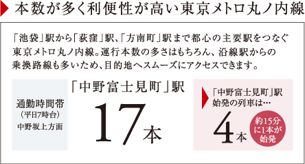 本数が多く利便性が高い東京メトロ丸ノ内線