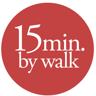 15min. by walk